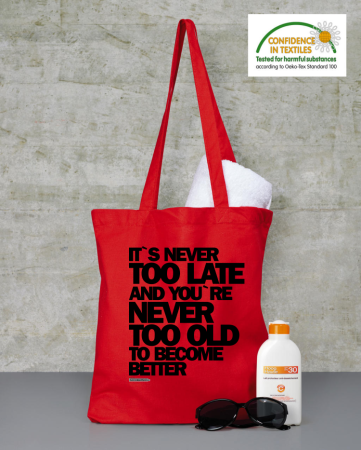 Its never too late and youre never too old to become better - torba na zakupy eco