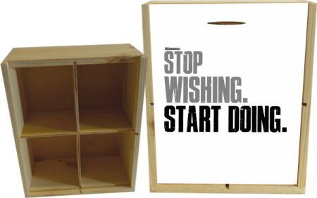 STOP Wishing Start Doing - skrzynka drewniana
