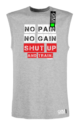 No Pain No Gain Shut Up and train - koszulka TOP męski melanż