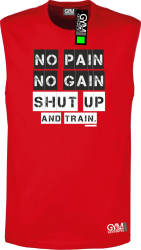 No Pain No Gain Shut Up and train - koszulka TOP męski czerwona