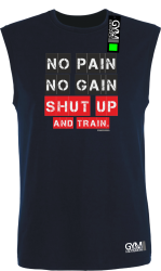No Pain No Gain Shut Up and train - koszulka TOP męski granatowa