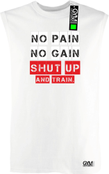No Pain No Gain Shut Up and train - koszulka TOP męski biała