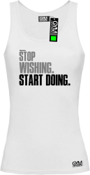 STOP Wishing Start Doing - koszulka TOP damska biała