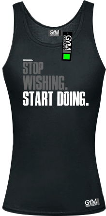 STOP Wishing Start Doing - koszulka TOP damska czarna