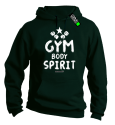 Gym Body Spirit - bluza z kapturem męska butelkowa zieleń