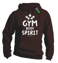 Gym Body Spirit - bluza z kapturem męska  brązowa
