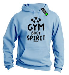 Gym Body Spirit - bluza z kapturem męska  błękitna