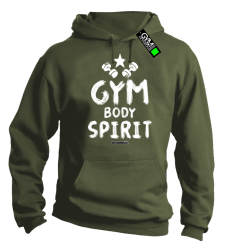 Gym Body Spirit - bluza z kapturem męska  khaki