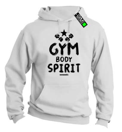 Gym Body Spirit - bluza z kapturem męska biała