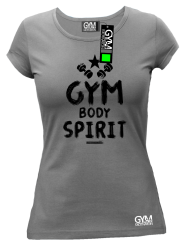 Gym Body Spirit - koszulka damska grafitowy