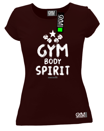 Gym Body Spirit - koszulka damska brązowa