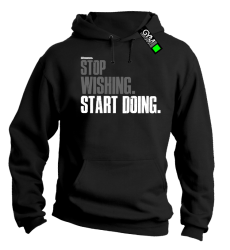 STOP Wishing Start Doing - bluza męska z kapturem czarna