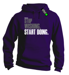 STOP Wishing Start Doing - bluza męska z kapturem fioletowa