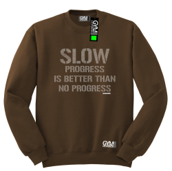 Slow progress is better than no progress - bluza męska standard brązowa