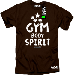 Gym Body Spirit - koszulka męska brązowa