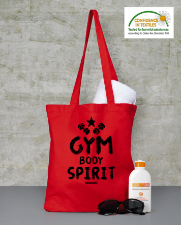 Gym Body Spirit - torba ekologiczna czerwona