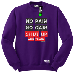 No Pain No Gain Shut Up and train - bluza męska standard fioletowa