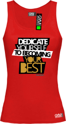 Dedicate yourself to becoming your best - koszulka TOP damska czarwona