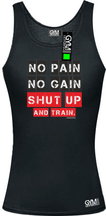 No Pain No Gain Shut Up and train - koszulka TOP damski czarna