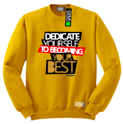 Dedicate yourself to becoming your best - bluza męska standard żółty