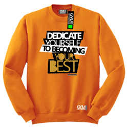 Dedicate yourself to becoming your best - bluza męska standard pomarańczowy