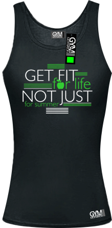 Get fit for life not just for summer - top damski czarny