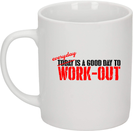 Everyday is a good day to work-out - kubek biały 330 ml 