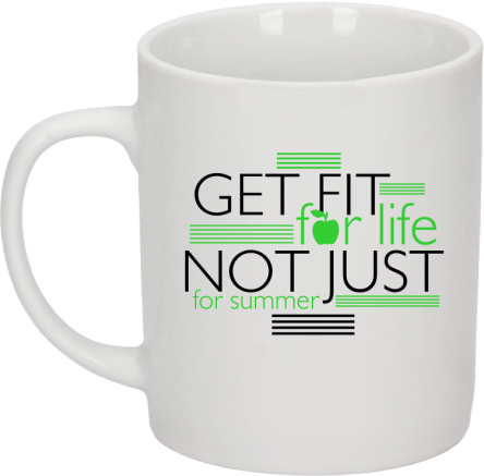 Get fit for life not just for summer - kubek biały 330 ml 