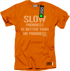 Slow progress is better than no progress - koszulka męska pomarańczowa