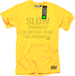 Slow progress is better than no progress - koszulka męska żółta