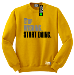 STOP Wishing Start Doing - bluza męska standard żółta
