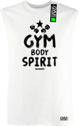 Gym Body Spirit - koszulka TOP męski biała