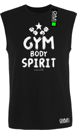 Gym Body Spirit - koszulka TOP męski czarna