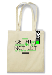 Get fit for life not just for summer - torba eko z nadrukiem bezowa