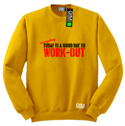 Everyday is a good day to work-out - bluza męska bez kaptura standard żółta