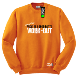 Everyday is a good day to work-out - bluza męska bez kaptura standard pomarańczowa