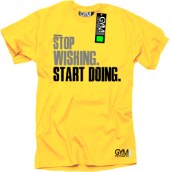 STOP Wishing Start Doing - koszulka męska żółta