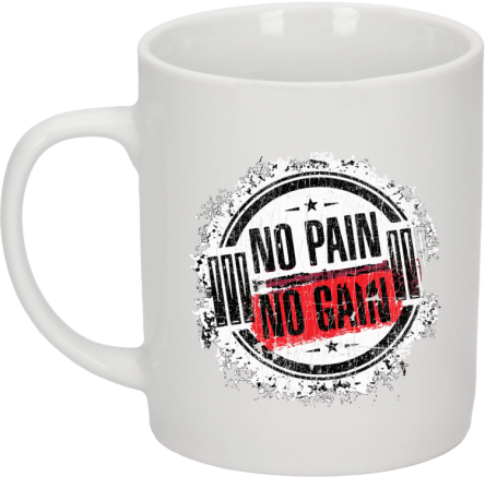 No Pain No Gain Cracked Round - kubek biały 330 ml 