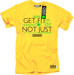 Get fit for life not just for summer - koszulka męska żółta