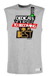 Dedicate yourself to becoming your best - koszulka TOP męski melanż