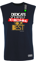 Dedicate yourself to becoming your best - koszulka TOP męski granatowy
