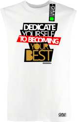 Dedicate yourself to becoming your best - koszulka TOP męski biały
