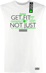 Get fit for life not just for summer - bezrękawnik męski biały